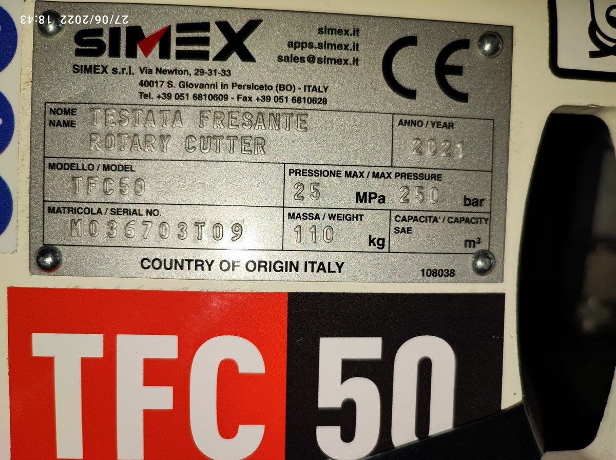 Attachment for Construction machinery SIMEX TFC50: picture 8