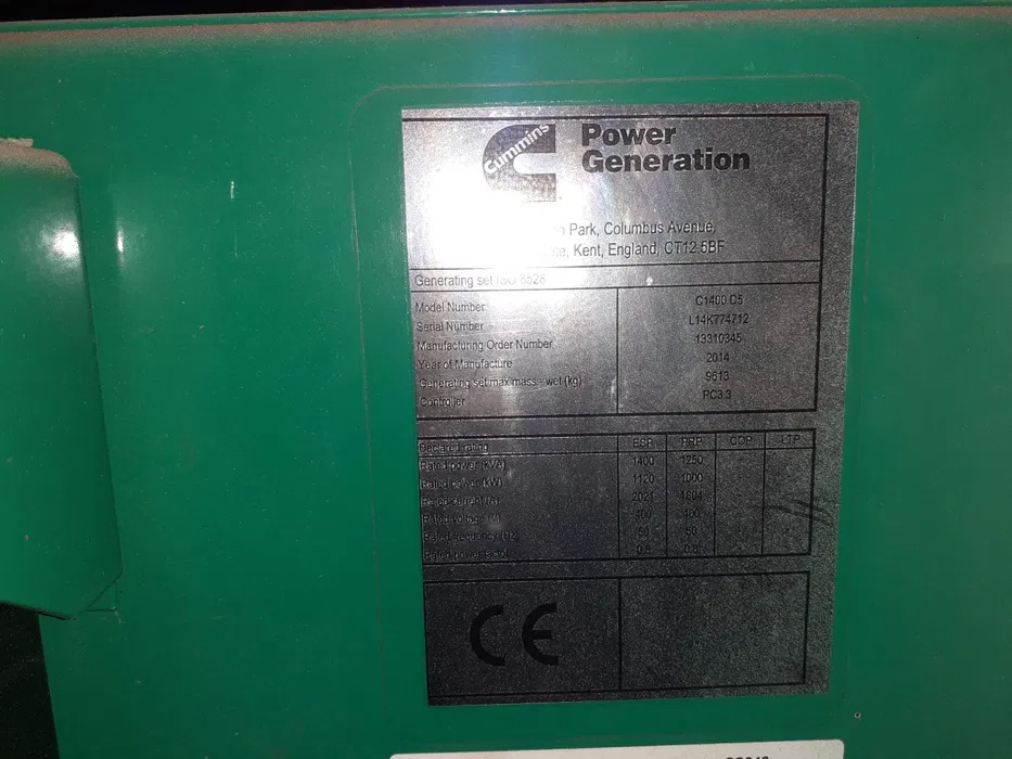 Generator set Agregat Prądotwórczy Generator 1000 kw 1250 kva 1 MW MEGAWAT Agregat Prądotwórczy Generator 1000 kw 1250 kva 1 MW MEGAWAT 53 godz: picture 4