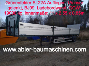 GRÜNENFELDER SL 22 A - Dropside/ Flatbed semi-trailer