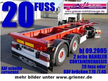 HANGLER 20 FUSS CONTAINERCHASSIS oder BDF 2achs  - Dropside/ Flatbed semi-trailer