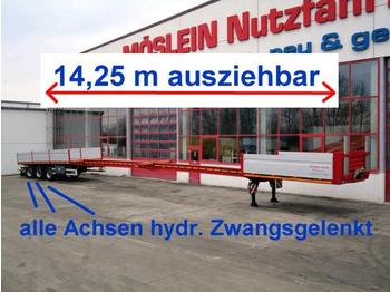 Möslein Doppel- Tele- Sattelauflieger, auf 28,15 m auszi - Dropside/ Flatbed semi-trailer