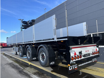 Pacton kraanoplegger ( 9 tons assen) met Kinetic 17R-3x kraan - dropside/ flatbed semi-trailer
