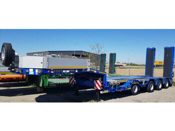 Low loader semi-trailer Goldhofer 4-(1+3)-Achs-Tele-Semi mit Radmulden u. Rampen