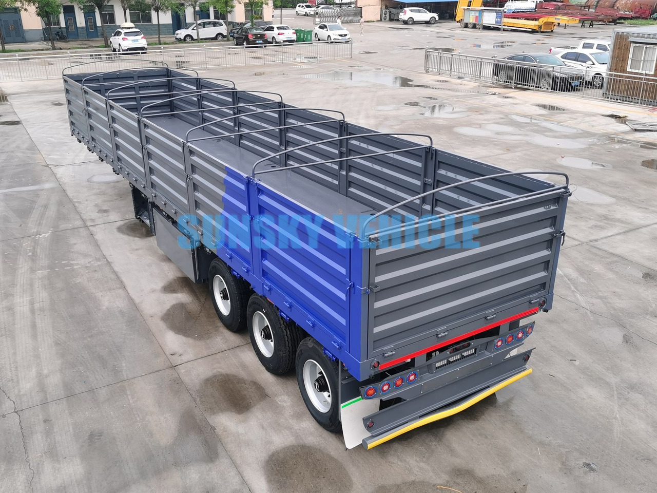 New Dropside/ Flatbed semi-trailer for transportation of bulk materials SUNSKY 40FT drop side wall semi trailer: picture 6