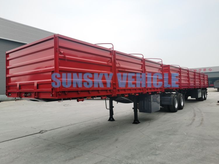 New Dropside/ Flatbed semi-trailer for transportation of bulk materials SUNSKY 40FT drop side wall semi trailer: picture 5