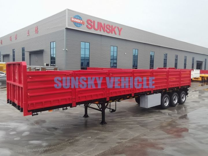 New Dropside/ Flatbed semi-trailer for transportation of bulk materials SUNSKY 40FT drop side wall semi trailer: picture 8