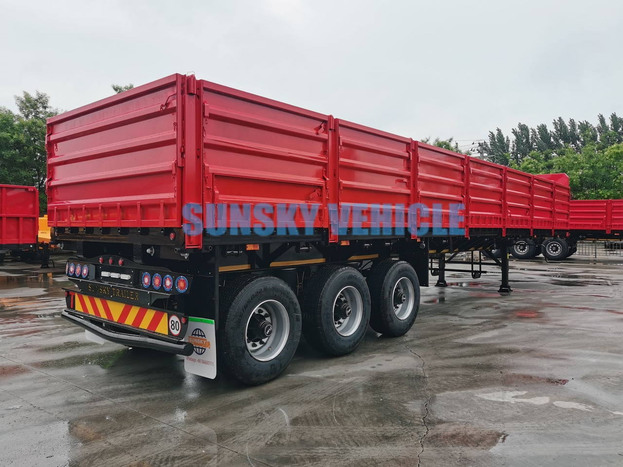 New Dropside/ Flatbed semi-trailer for transportation of bulk materials SUNSKY 40FT drop side wall semi trailer: picture 4