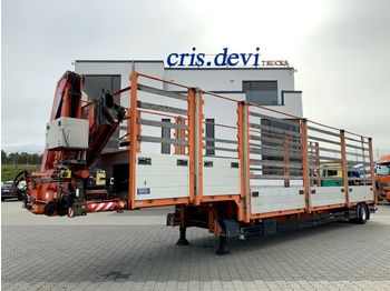 Dropside/ Flatbed semi-trailer Schwarzmüller SPA 1 mit Fassi F190 | Achse gelenkt: picture 1