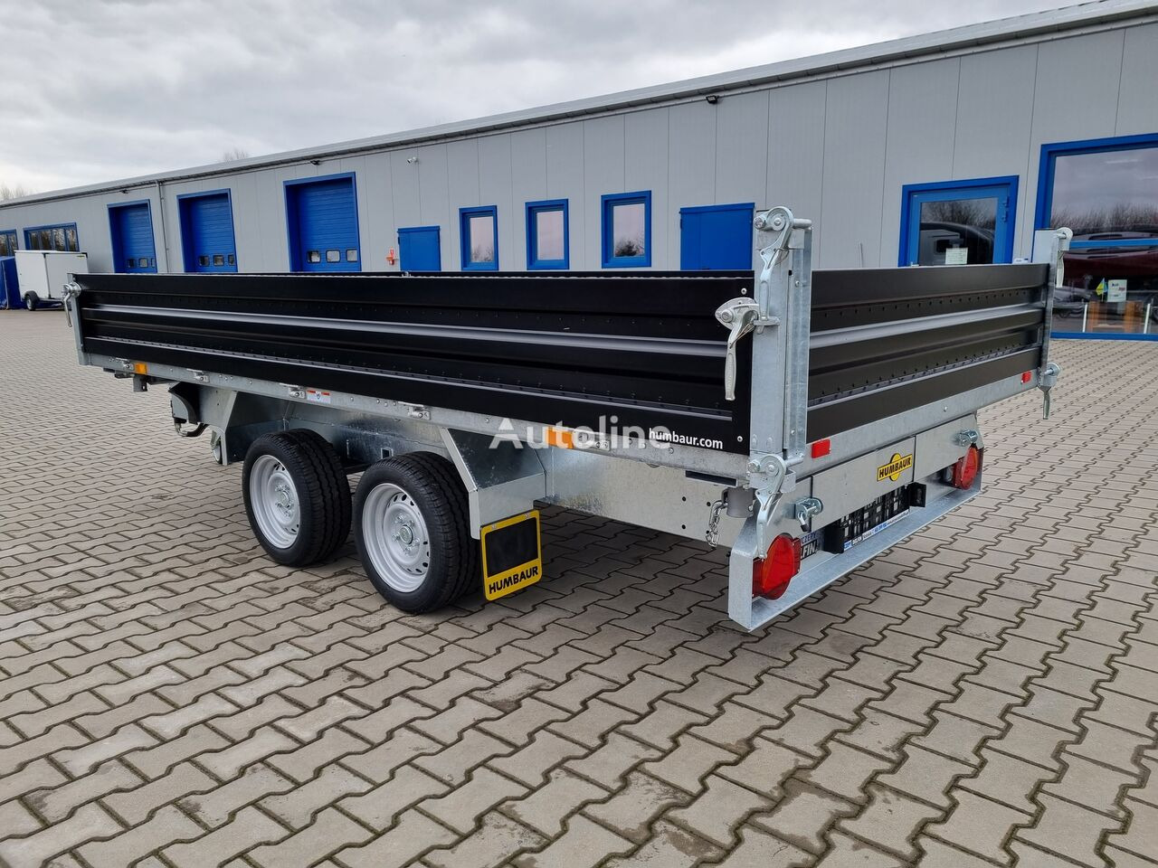 New Tipper trailer Humbaur HTK 3500.37 dumping trailer tipper black paint steel sides 3.5T: picture 8