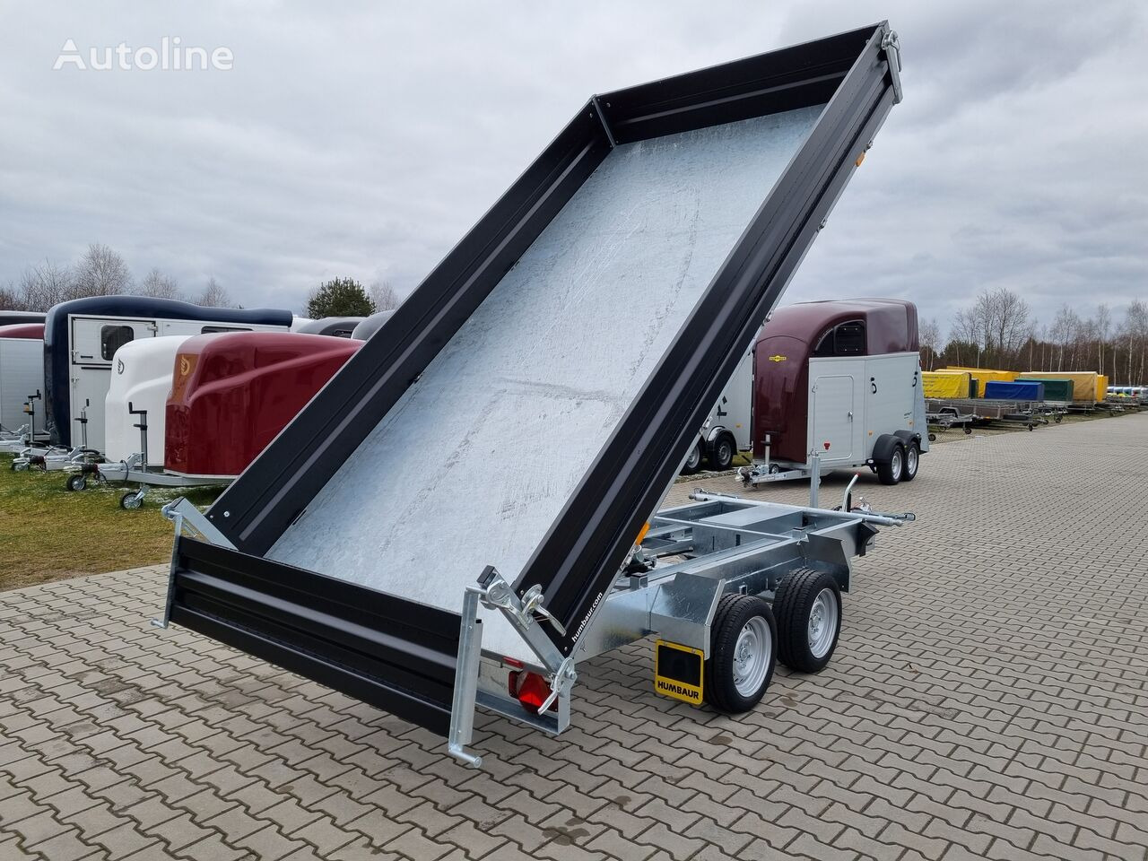 New Tipper trailer Humbaur HTK 3500.37 dumping trailer tipper black paint steel sides 3.5T: picture 28