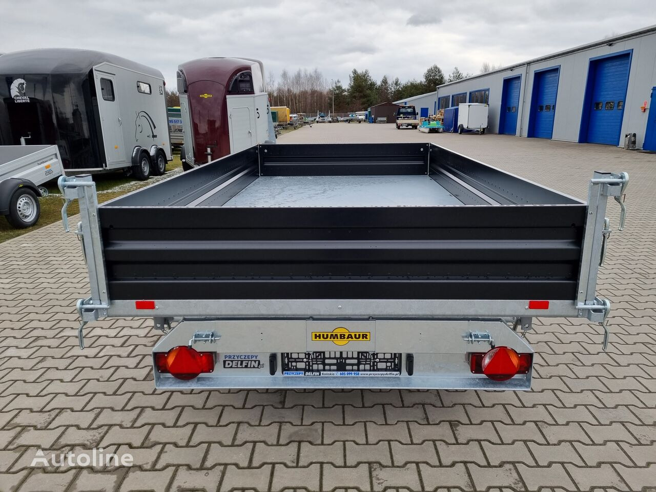 New Tipper trailer Humbaur HTK 3500.37 dumping trailer tipper black paint steel sides 3.5T: picture 6
