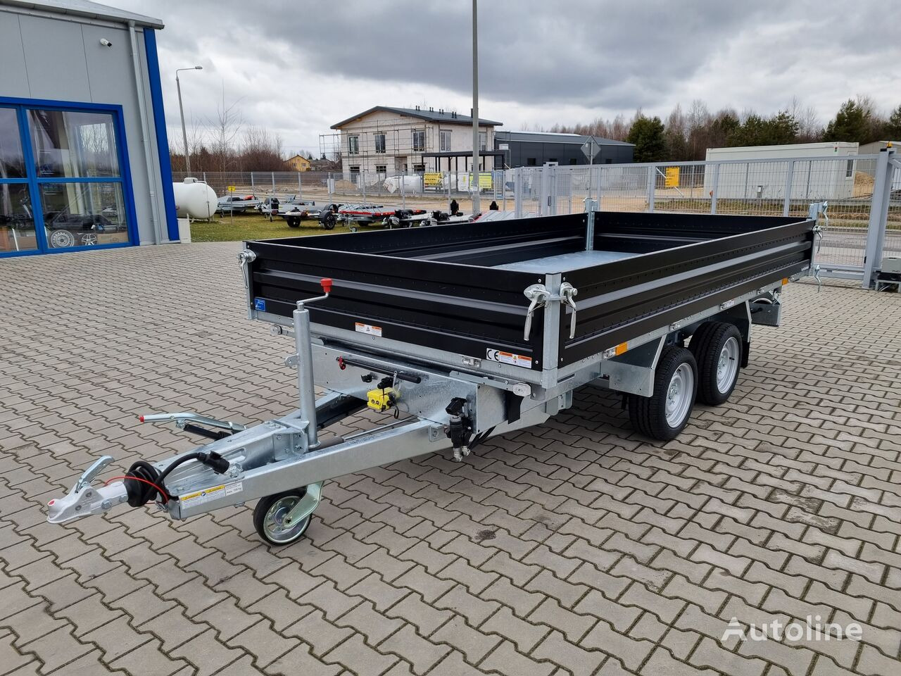 New Tipper trailer Humbaur HTK 3500.37 dumping trailer tipper black paint steel sides 3.5T: picture 12