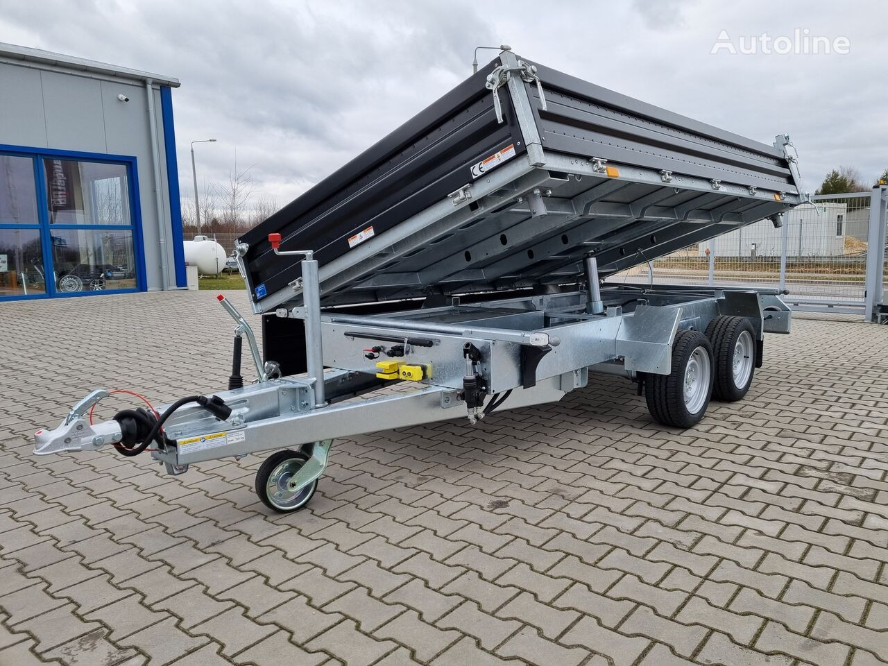 New Tipper trailer Humbaur HTK 3500.37 dumping trailer tipper black paint steel sides 3.5T: picture 42