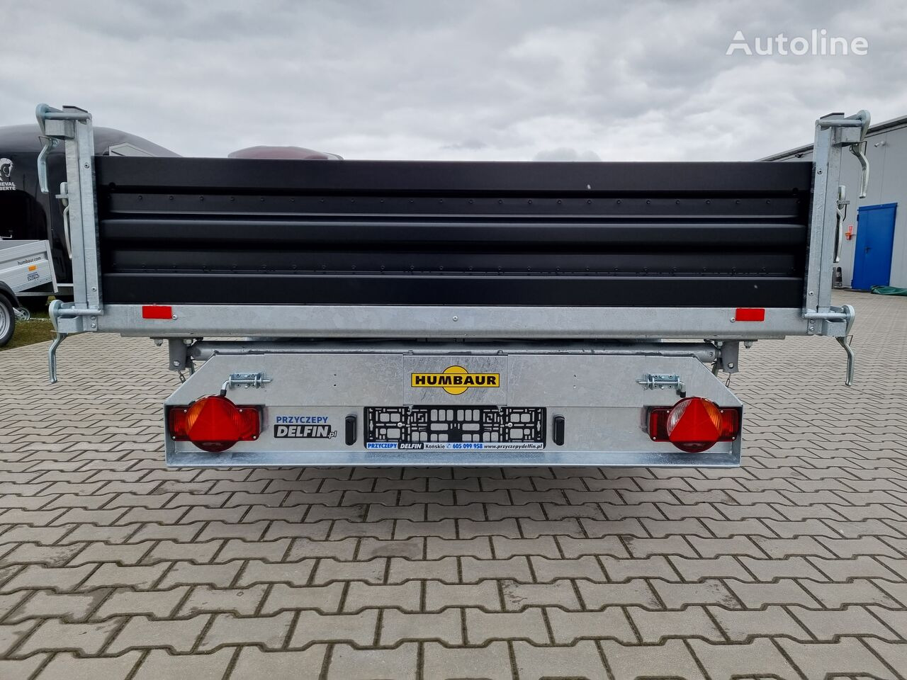 New Tipper trailer Humbaur HTK 3500.37 dumping trailer tipper black paint steel sides 3.5T: picture 7