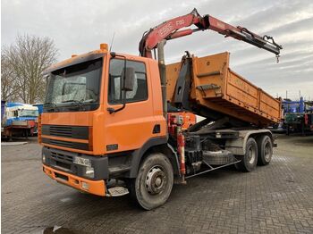 Tipper, Crane truck DAF CF 85.340 6X4 MANUAL FULL STEEL + FASSI F150A22: picture 1