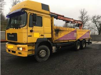 Dropside/ Flatbed truck MAN 26.463 6x4 stake body with atlas crane 140.1 - SPRING: picture 1