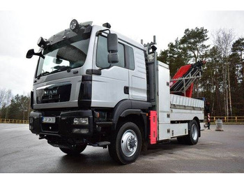 Dropside/ Flatbed truck, Crane truck MAN 4x4 TGM 15.290 HMF 1220 K5 Basket KORB Kran Cran: picture 5
