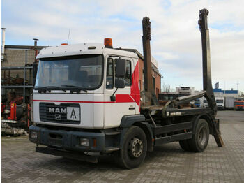 Skip loader truck MAN M2000 18.280 4x2 Absetzkipper Hiab MultiliftTele: picture 1
