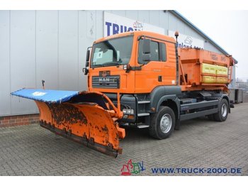 Hook lift truck MAN TGA 18.350 4x4 Winterdienst - Streuer + Schild: picture 1