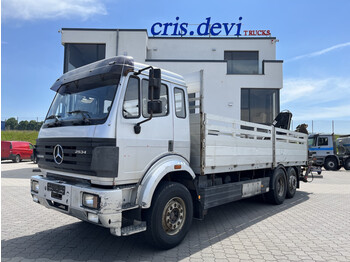 Dropside/ Flatbed truck, Crane truck Mercedes-Benz 2534 L 6x2  Hiab 102-2 | Liftachse: picture 1