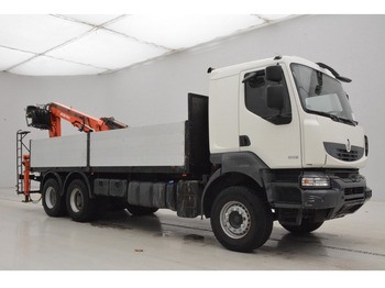 Dropside/ Flatbed truck, Crane truck Renault Kerax 500 DXi - 6x4: picture 3
