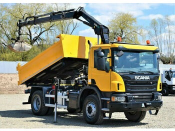 Tipper, Crane truck Scania P280 Kipper 3,90 m + Kran + Bordmatic !: picture 1