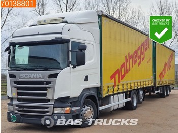 Curtainsider truck Scania R450 6X2 Retarder Lifting Roof Standklima 2x Tanks: picture 1