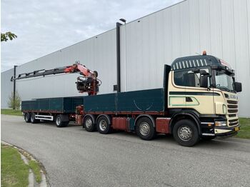 Dropside/ Flatbed truck, Crane truck Scania R560 V8 8X2 EURO 5 + FASSI F245A.2.26 + PACTON 3: picture 1
