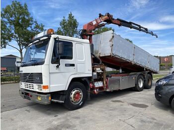 Tipper, Crane truck Volvo FL 12.380 6X2 + HMF 1583 K5 MET REMOTE + TIPPER: picture 1