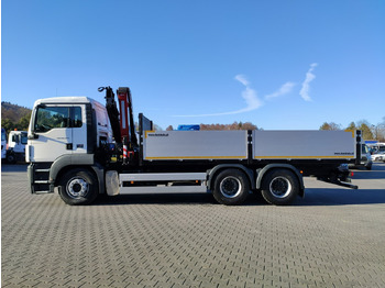 Dropside/ Flatbed truck, Crane truck MAN TGS 26.360 6x4: picture 5