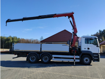 Dropside/ Flatbed truck, Crane truck MAN TGS 26.360 6x4: picture 4