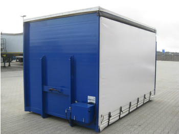 Container transporter/ Swap body truck Absetz Pritsche, Schiebeplane: picture 1