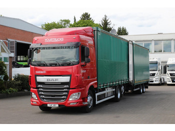 Curtainsider truck Daf XF 460 E6 Jumbo Zug Retarder Hubdach 120m³: picture 1