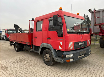 Dropside/ Flatbed truck, Crane truck MAN LE 12.225 LC Pritsche Heckkran 6 Zylinder Doka T: picture 2