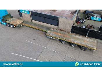 Dropside/ Flatbed semi-trailer Broshuis 3-ass. Vlakke uitschuifbare Mega oplegger / 3x gestuurd: picture 2