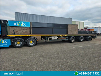 Dropside/ Flatbed semi-trailer Broshuis 3-ass. Vlakke uitschuifbare Mega oplegger / 3x gestuurd: picture 5