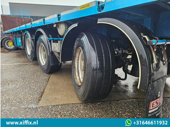 Dropside/ Flatbed semi-trailer ES-GE 3-ass. Vlakke uitschuifbare oplegger / Naloop gestuurd: picture 5