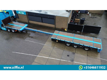 Dropside/ Flatbed semi-trailer ES-GE 3-ass. Vlakke uitschuifbare oplegger / Naloop gestuurd: picture 2