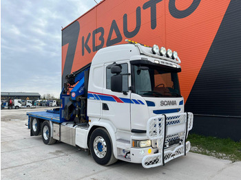 Dropside/ Flatbed truck, Crane truck Scania G 490 6x2 HMF 5020 K6 + JIB / RETARDER: picture 4
