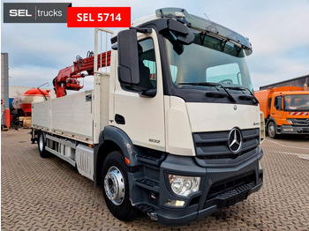 Dropside/ Flatbed truck, Crane truck Mercedes-Benz Antos 1832 / MKG Kran: picture 4