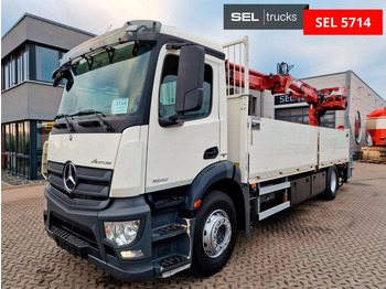Dropside/ Flatbed truck, Crane truck Mercedes-Benz Antos 1832 / MKG Kran: picture 2