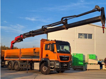Dropside/ Flatbed truck, Crane truck MAN TGS 26.440: picture 2
