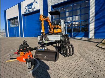 Mini excavator Vermietung / Minibagger 2-Tonnen inkl. Anhänger / ab 3 Tage / Verstellfahrwerk / Schwenkarm / Anbaugeräte: picture 3