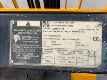 LPG forklift Hyster H 1.75 XM: picture 3