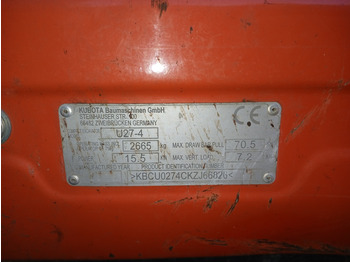 Mini excavator KUBOTA U27-4