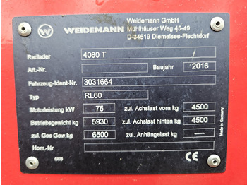 Telescopic wheel loader 2016 Weidemann 4080T, 3313 hours: picture 5 Telescopic wheel loader 2016 Weidemann 4080T, 3313 hours: picture 5