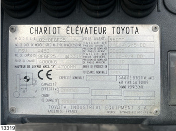 LPG forklift Toyota 8 FGF 25 2.500 KG: picture 5