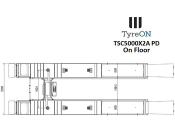 Workshop equipment TSC5000X2A PD Alignment scissor lift - On floor - Free wheel lifting system - 5.6 m lightened runways - 5T - Play detector - Mounted on the floor: picture 3