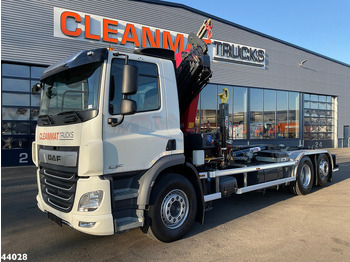 Hook lift truck, Crane truck DAF FAN CF 340 Euro 6 HMF 18 Tonmeter laadkraan met lier Just 45.802 km!: picture 3