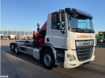 Hook lift truck, Crane truck DAF FAN CF 340 Euro 6 HMF 18 Tonmeter laadkraan met lier Just 45.802 km!: picture 4